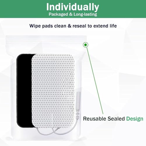 Image of Tens Unit Electrode Pads 2 inchX4 inch 24Pcs Reusable 3rd Gen Upgraded Self-Stick Large Rectangular TENS Pads Replacement SM Electrodes Compatible with TENS 7000, AUVON, Etekcity, TENKER TENS