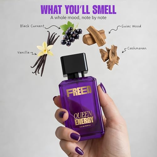 Image of FREED Queen Energy Eau De Parfum for Women | Royal Luxury Perfume with Black Currant, Vanilla & Cashmeran | Long Lasting Smell | Premium Gifts for Woman | 80 ml
