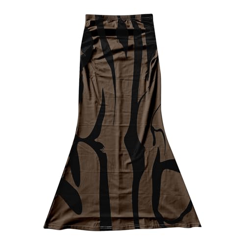 Womens Maxi Skirts Boho Graphic High Waisted Slim Fit Stretchy Long Wrap Skirt 2025 Summer Outfits3