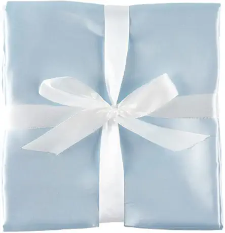 Double Sided Pure Satin Baby Blanket (Light Blue)...