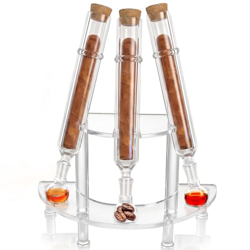 JALYNXOR Cigar Infuser Glass Tube Kit for 3 Cigars, Gift for Men