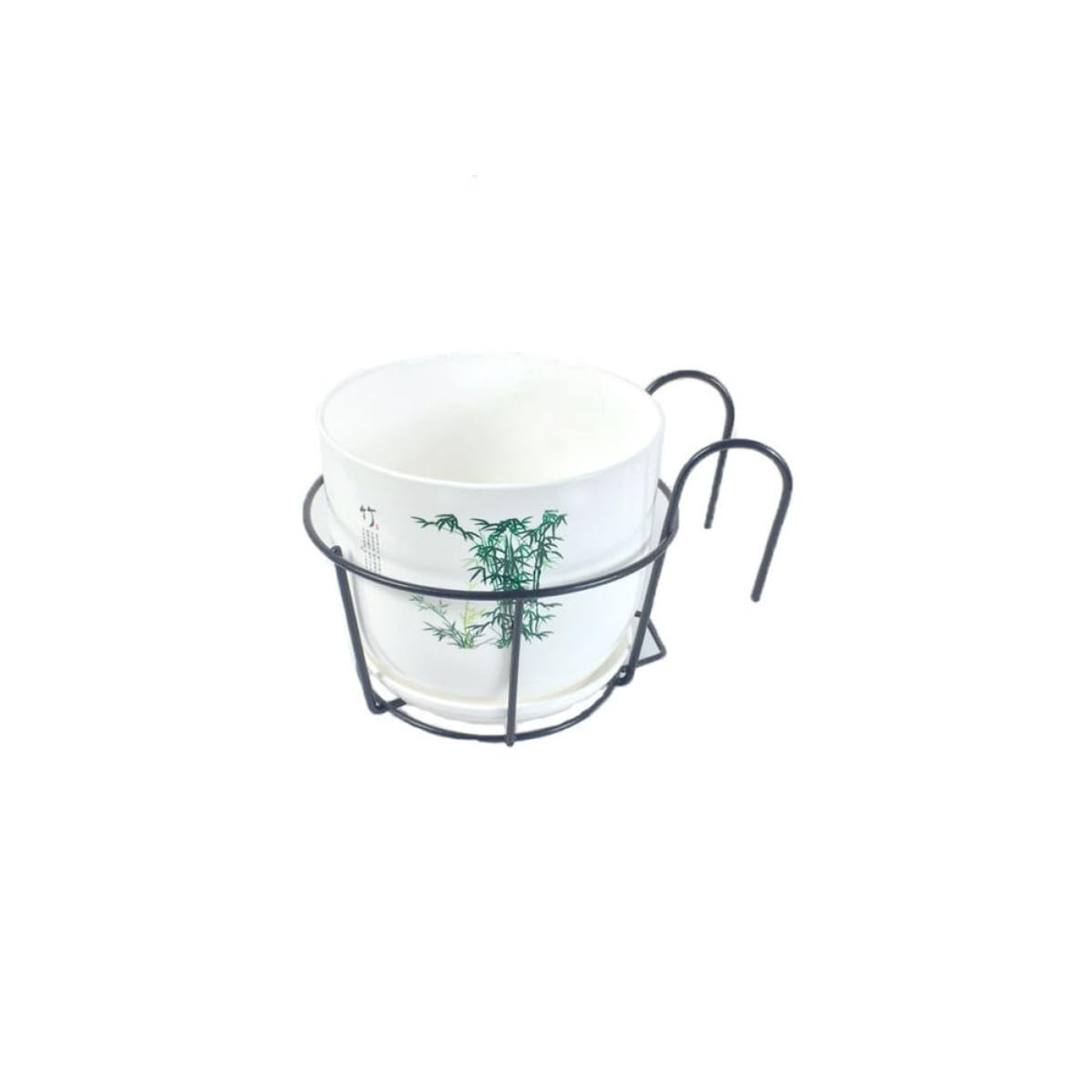 Fioriera rotonda da parete in ferro battuto da 25 cm, elegante supporto da appendere per interni ed esterni, decorazione da giardino e balcone, accessorio durevole per la casa