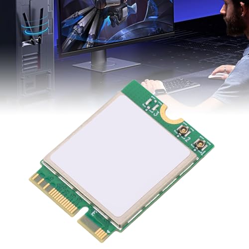Yunseity Tarjeta de Red Inalámbrica WiFi 7, Adaptador M.2 para PC de Escritorio 5.4, Chipset RTL8922AE, 6338 Mbps en 2.4G+5G+6G, Banda compatible con Windows 10 y 11, Antena dual 8dBi miniatura 5