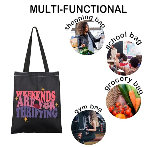 Bolsa tote para compras en tiendas de segunda mano: 'Weekends Are For Thrifting' miniatura 5