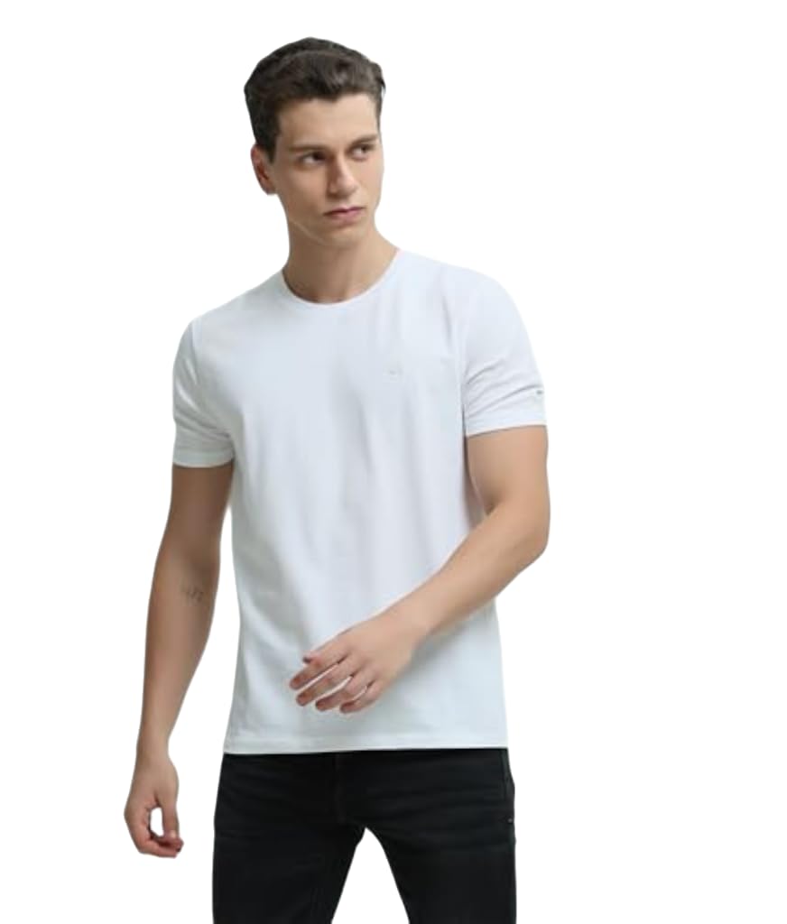 turms Men's Anti Stain Anti Odor Water Repellent Round Neck Half Sleeves Tailored Fit Stretchable Casual T-Shirt | Cotton Rich | Solid | Available in Plus Sizes (Pack of 1)-picture-21