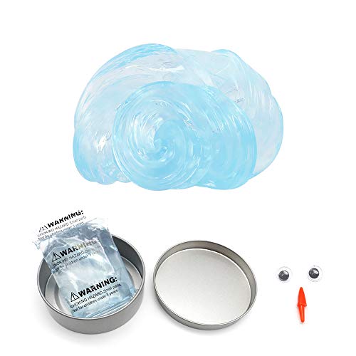 MIASTAR Clear Slime, Crystal Putty Stretchy Slime Toy, Slime Crunchy, Soft Crystal Slime, Decompression Putty, Transparent Crystal Stress Reliever Putty Toy, for Teens and Adults, Non-Toxic (Blue)