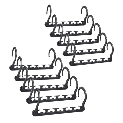 Generic 10Pcs Space Saving Hangers Closet Organizer and Storage Folding Hanger Hooks Space Saver for Shirts Shorts Jeans, Black