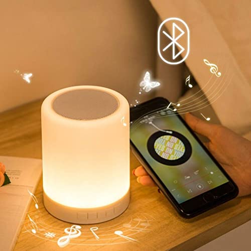 Image of Careflection Acrylonitrile Butadiene Styrene Led Touch Lamp Wireless HiFi Light, USB Rechargeable Portable Bluetooth Speaker with TWS for Festival, Camping, Different Lighting Modes-Multi-Color