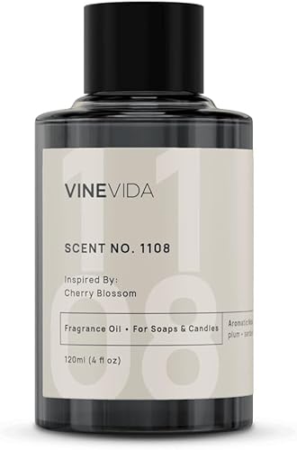 VINEVIDA Aceite aromático de flor de cerezo para fabricación de velas y jabón, aromas de velas prémium para velas de soya