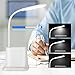 LED Desk Lamp, NovoLido Rechargeable Lamp with USB Charging Port/Pen Holder/Phone Holder, Small Study Cute for Kids/Home/Office/Dorm, Flexible Portable Bedside Table Reading (White)