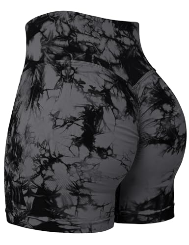 QOQ Womens Workout Biker Shorts Seamless High Waisted Tummy Control Slimming Athletic Gym Yoga Pants