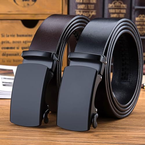 Men's Business Belt First Layer Cowhide Automatic Buckle Card Slot Through Extended Gifts for Husband and Father2