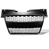 Glossy Black RS-Honeycomb Mesh Front Hood Bumper Grill Grille Guard ABS With Emblem Base Compatible With 08-14 Audi TT
