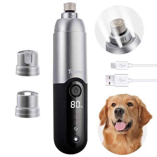 Toozey Krallenschleifer für Hunde, Krallenschere mit 4 LED, Super Leise (40 dB), 3 Geschwindigkeiten...