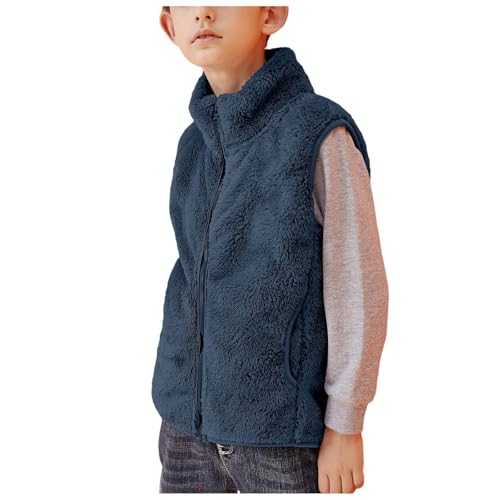 Boys Girls Fleece Vest Jacket Kids Toddler Fall Winter Waistcoat Sleeveless Warm Coat Casual Outerwear with Pockets2