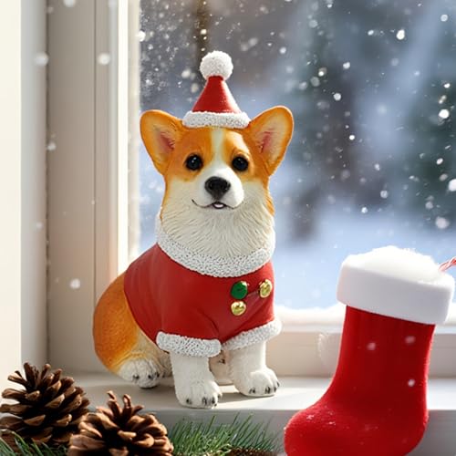Statue de chien de Noël en résine : cadeau parfait pour Thanksgiving