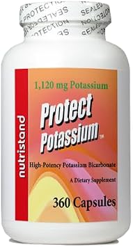Protect Potassium 360 Capsules 1210 mg Serving - NutriStand High Potency Capsules. Pure Potassium Bicarbonate.