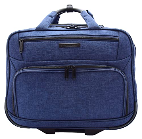 Rolling Pilot Case Zakelijke Aktetas Cabine Size Laptoptas Demin Blue Airborne - Image 6