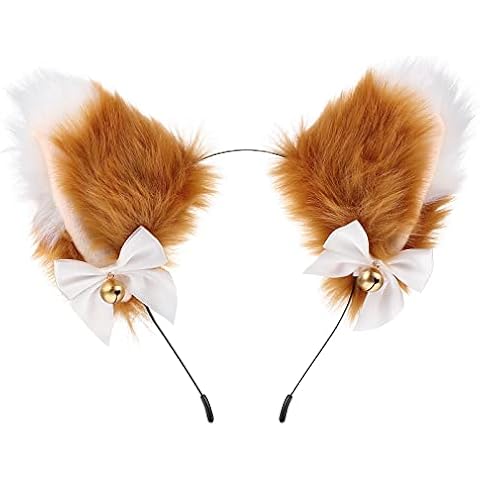 FRCOLOR Plush Fox Ears Headband for Cosplay Cover
