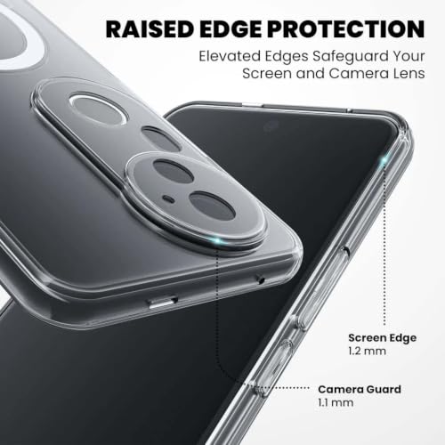 Image of DIZORO Crystal Clear Magnetic Compatible with Vivo T4R 5G / iQoo Z10R 5G / Vivo V50 5G / V50e Back Cover case with Anti-Yellow (Compatible with Magsafe) Anti-Scratch | Shockproof Transparent Cover