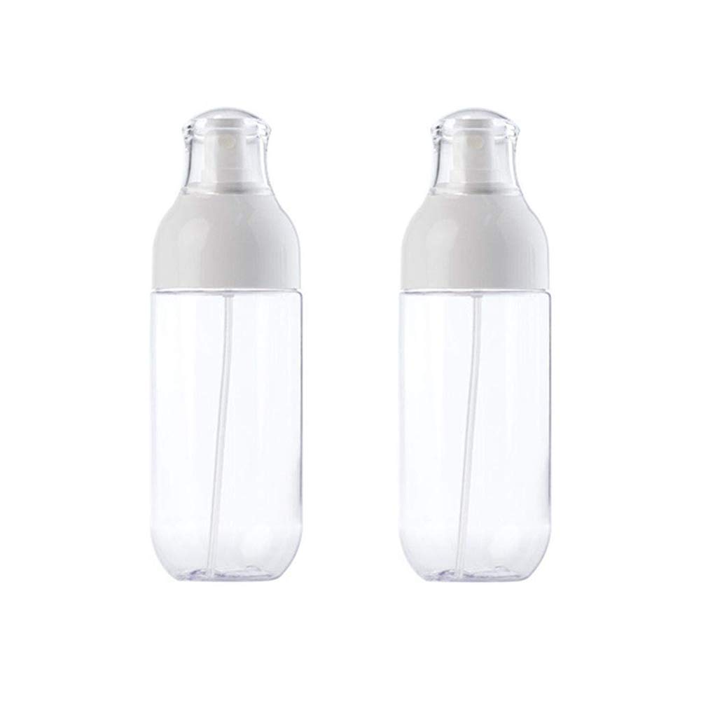 LAMEIDA 2 Pack 50ml Spray Bottles Plastic Small Sprayer Oval Clear Empty Atomiser Travel Fine Mist Cosmetic Spray Bottles White Lid