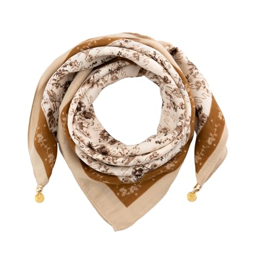 Scarf for Women Lightweight Scarves with Magnetic Clasp Classic Floral Patterns Fashion Neck Handbag Scarf