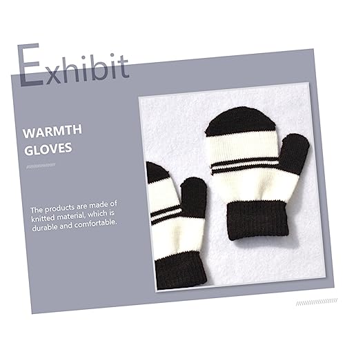 SAFIGLE 5pairs Boy Girl Knitted Mittens of Warm Gloves for Boys and Girls for Cold Weather Ages4