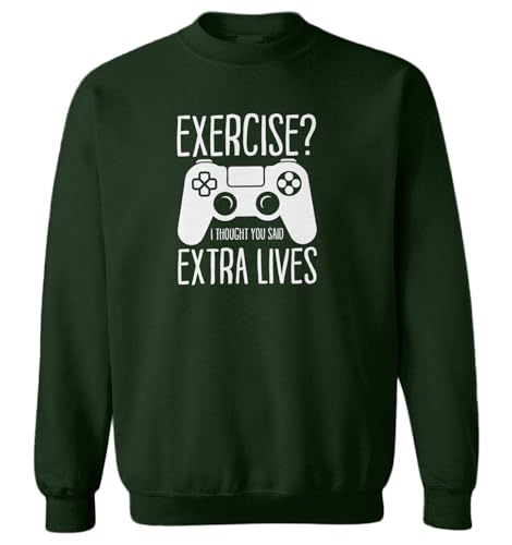 Haase Unlimited Exercise? I Thought You Said Extra Lives Toddler Fleece Crewneck Sweater