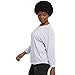 Hanes Comfortblend Essentials Three-Quarter Sleeve Tee, Cotton T-Shirt for Women, Classic Fit, Light Steel Heather/White