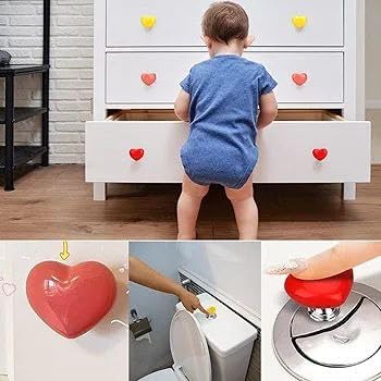 ZURITY ATETO Love Heart Shaped Toilet Tank Button, Aid Handle Helper Toilet Button Top Handle Water Tank Auxiliary Tool, (4 pcs) 1