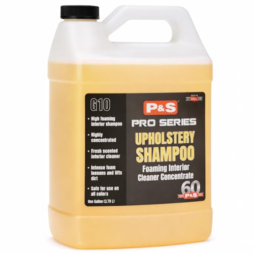 P&S Professional Detail Products Upholstery Shampoo – High-Foaming Interior Cleaner for Carpet & Fabric – 20:1 Concentrate – pH Balanced – Deodorizing – 1 Gallon