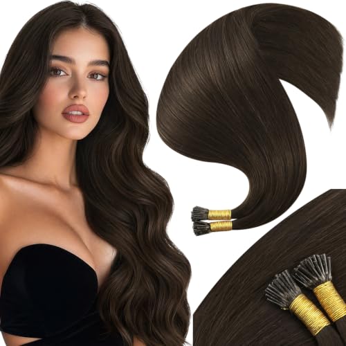 Moresoo Itip Human Hair Extensions, Medium Brown, 24 Inch
