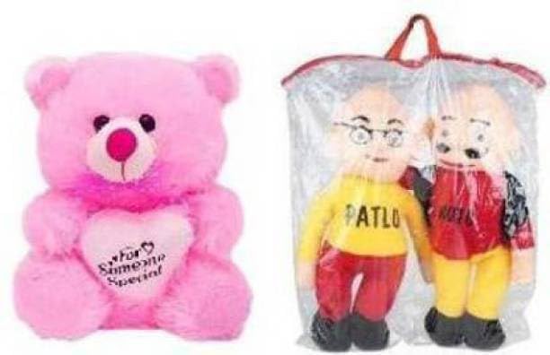 Combo of Very Stylish Plush and Adorable Motu Patlu and Someone Special Teddy Bear Combo of 2 for Kids, Gift & Decoration (Teddy Bear) - 30 cm - 30 cm (Multicolor)-image-5