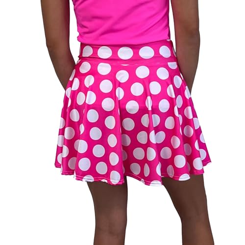 Pink & White Polka Dot Minnie Skater Skirt - Made in USA4