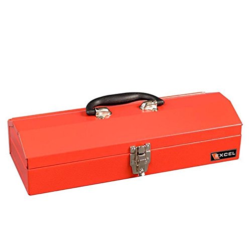 Excel TB102-Red 16-Inch Portable Steel Tool Box, Red