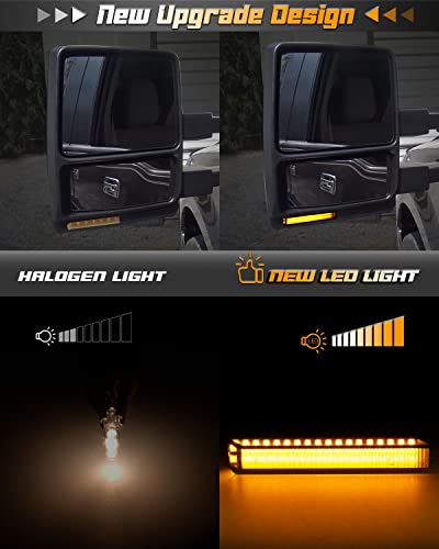 Hercoo Side Mirror Turn Signal Light Led Sequential Turn Signals Lights Amber Lamps Smoked Lens Assembly Compatible With Ford F150 Expedition Raptor, Lincoln Mark Lt, Pack Of 2 #TOP2