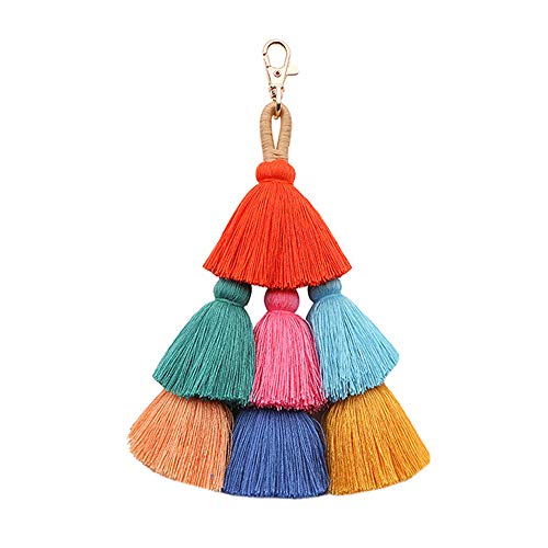 Preisvergleich Produktbild WKTRSM Quaste Schlüsselbund Handgemachte Böhmische Quasten Tasche Schlüsselanhänger Charme Handtaschen Anhänger Zubehör Handtasche Tasche Auto Décor Mode Accessoires Für Damen