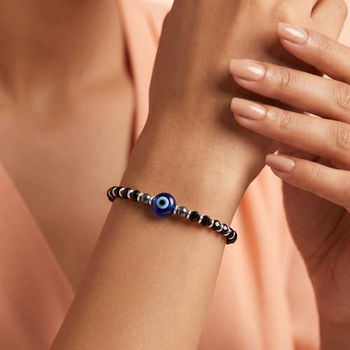 Image of Evil Eye Bracelet for Women | Pure 925 Sterling Silver Women Nazariya Bracelet | Stylish, Trendy, Adjustable & Comfortable for Everyday Wear | Gift for Girlfriend & Wife