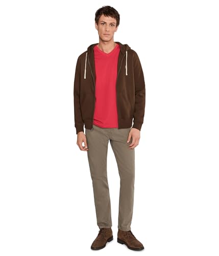 Image of U.S. Polo ASSN. Men's Solid V‑Neck T-Shirt, Autumn Sky Red, X-Large