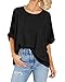 Women Oversized T-Shirt Summer Casual Short Sleeve Loose Tee Tops Black