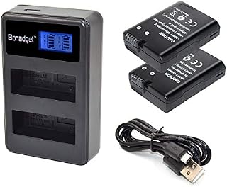 Bonadget EN-EL14/EL14a Battery Charger Set, 1500mAh 2-Pack Replacement Battery with LCD Dual Charger