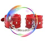ZeeKoug Pulsera de Cuero Rojo, Guantes de Boxeo de Cuero Hechos a Mano, Regalos de Pareja, Accesorios de Equipo Deportivo