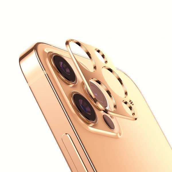 Protector de cámara Metal para iPhone 13 Pro Protección 3D Decoración (Oro)