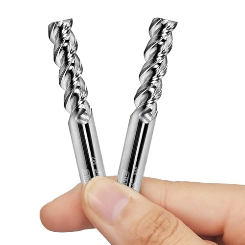Image of Tools High Finishing Carbide End Mill for Aluminum or Copper Cutting, U-Type Design Square Milling Cutter, 3 Flute Mill Bits Sets 1 /4 Shank (1 /4-2 inch 2PCS)