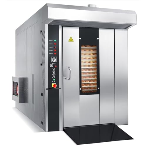 32 Tray Rotary Oven Commercial Bakery Machine, Rotating Rack Baking Equipment Large Capacity Even Heating Convection System for Catering Kitchen Food Business