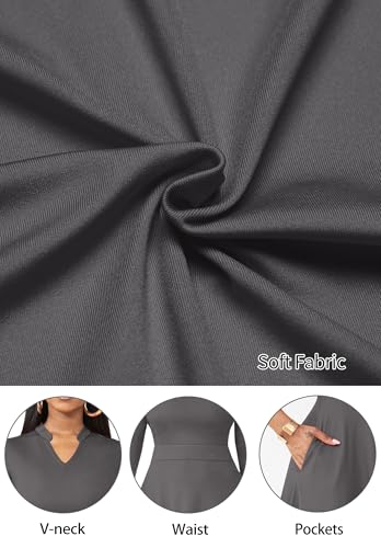 Image of Nmoder Casual Dresses for Women Semi Formal Fit and Flare 3 /4 Sleeve A-line Church Work Dress with Pockets