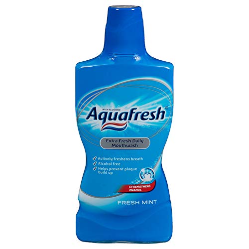 Aquafresh Extra Fresh Daily Mouthwash, Fresh Mint, Alcohol Free, Helps Prevent Plaque buildup 500 ml, Pack of 2