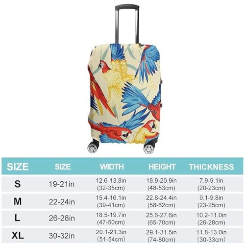 Travel Luggage Cover Elastic Suitcase Protector Anti-Scratch Washable Naughty Parrot Images Luggage Sleeve Tsa Approved Carry on Covers Baggage Cover Fits 18-32 Inch Luggages2