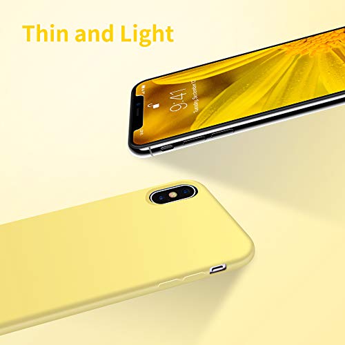 OTOFLY Compatible with iPhone X Case ONLY, [Silky and Soft Touch Series] Premium Soft Silicone Rubber Full-Body Protective Bumper Case - Yellow by OTOFLY - Image 6