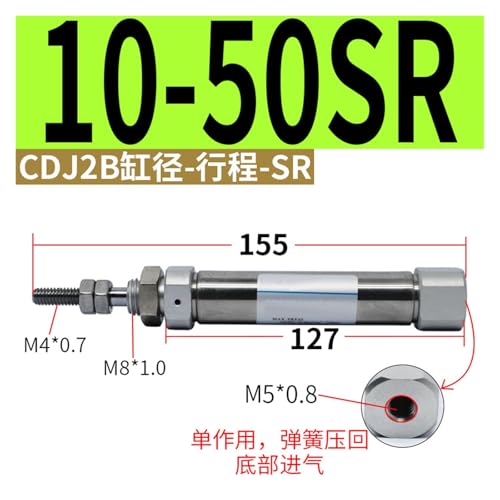 Cilindro pequeño CDJ2B10 de muelle para retorno automático 3